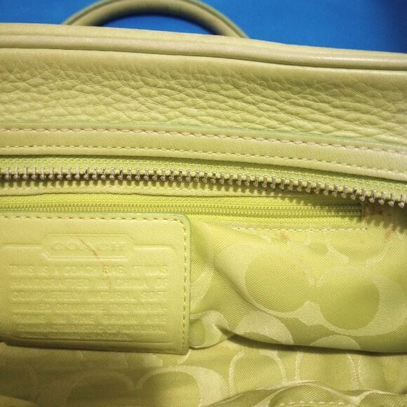 COACH PEBBLE LEATHER SATCHEL BAG, BEAUTIFUL APPLE GREEN - Picture 6 of 8
